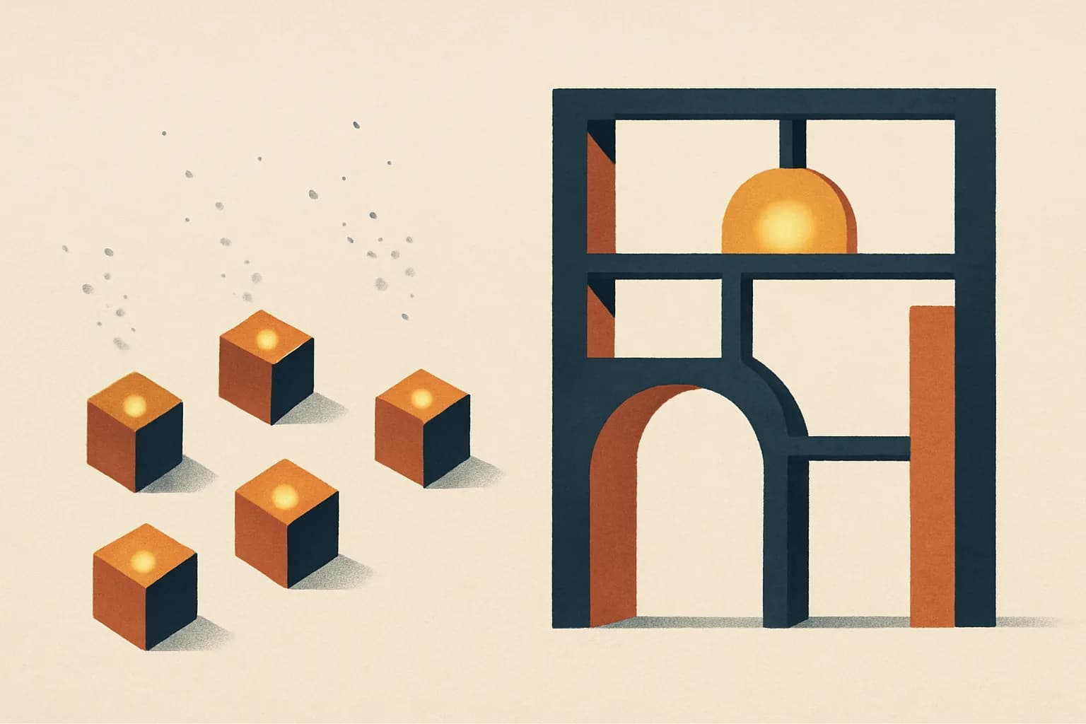 Échec des formations IA individuelles face à une structure collective, illustration